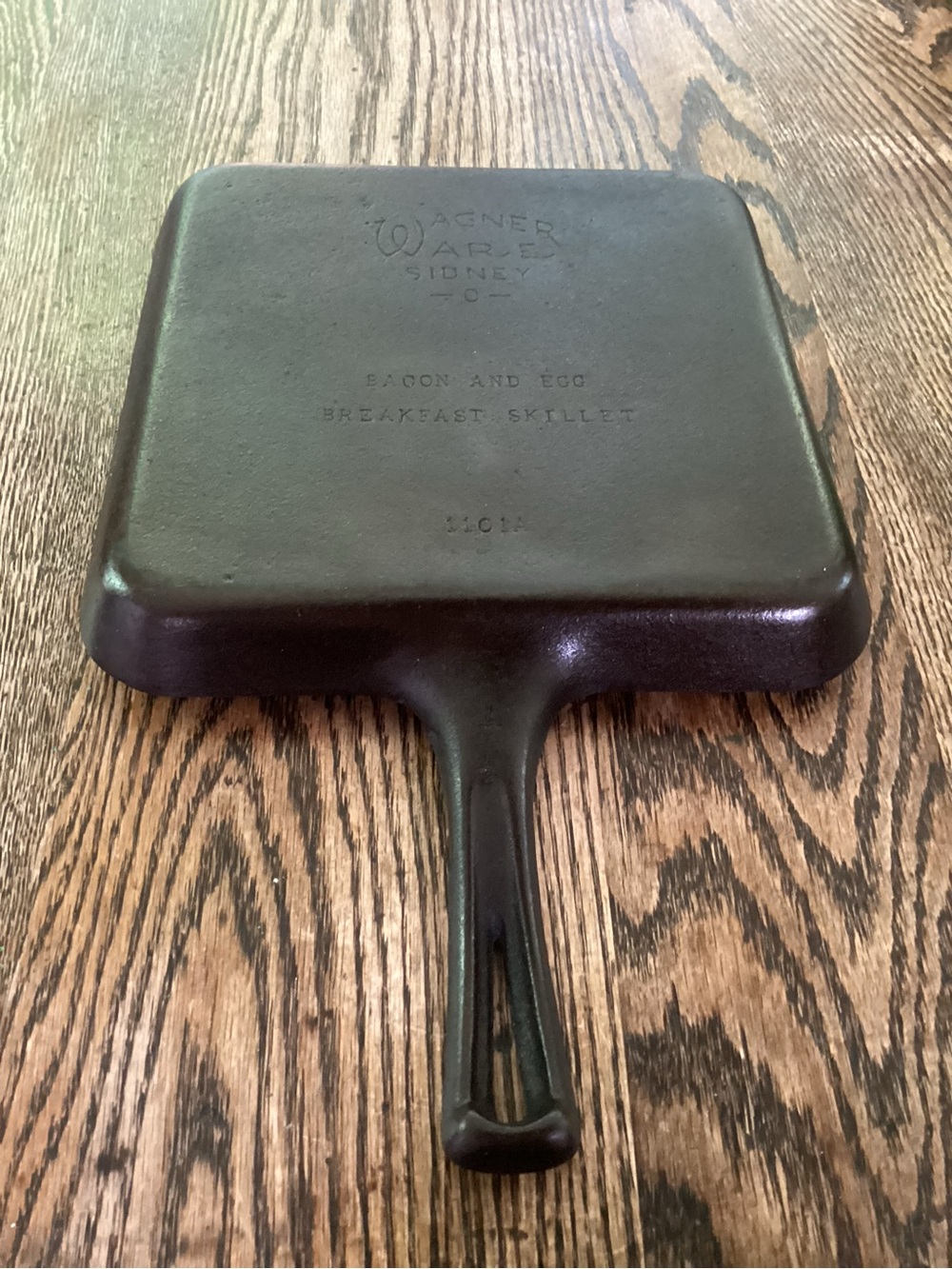 Wagner Ware Cast Iron Square Bacon & Egg Skillet - Black